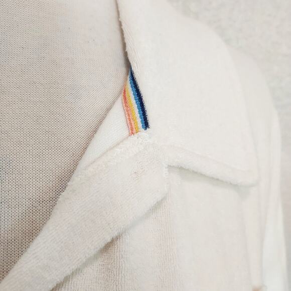 Faherty White Terry Cloth Short Sleeve Button Up Size XL - Picture 8 of 12